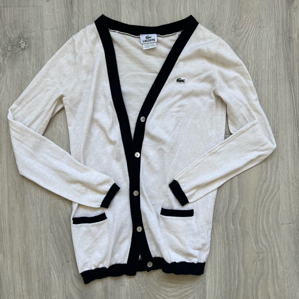 vintage lacoste cardigan (size 38) would fit xs-s
